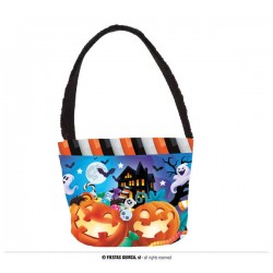 CESTINO 30x15cm ZUCCHE E FANTASMI MULTICOLORE