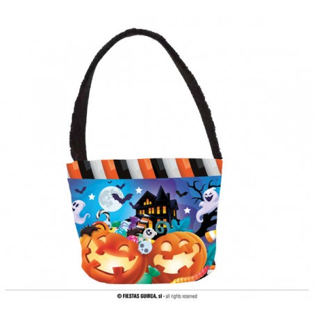 CESTINO 30x15cm ZUCCHE E FANTASMI MULTICOLORE