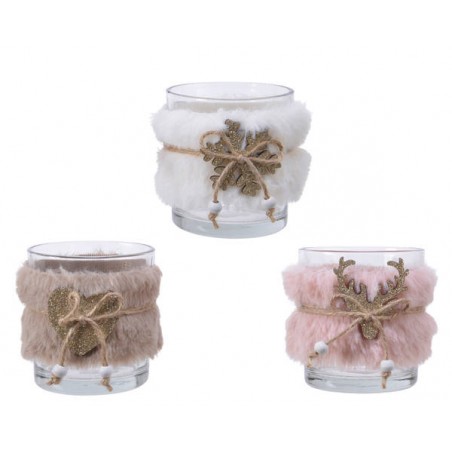 BICCHIERE TEALIGHT NATALE 3ass 1pz