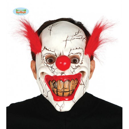 MASCHERA PAGLIACCIO CON CAPPUCCIO IN LATEX