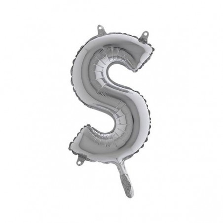 LETTERA S MYLAR SILVER 14 36cm
