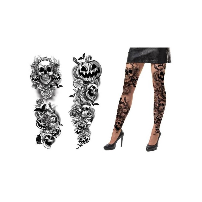 COLLANT DI HALLOWEEN EFFETTO TATUAGGI GOTICI