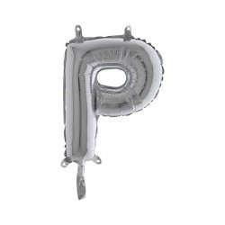 LETTERA P MYLAR SILVER 14 36cm