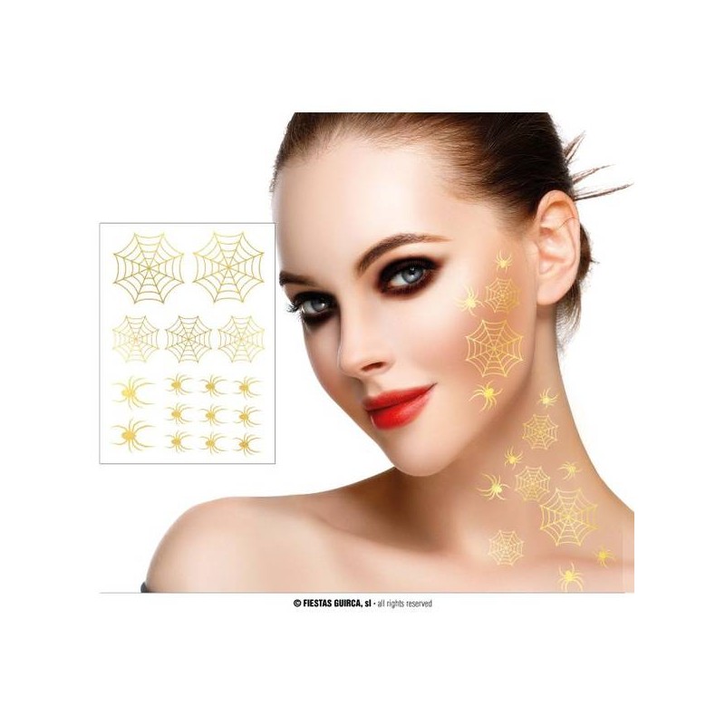 TATAUGGI RAGNO ORO 15x11cm 2pz