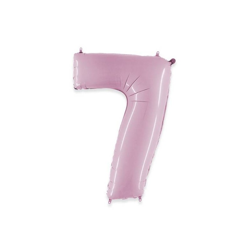 PALLONE NUMERO 7 MYLAR 102cm 40 ROSA