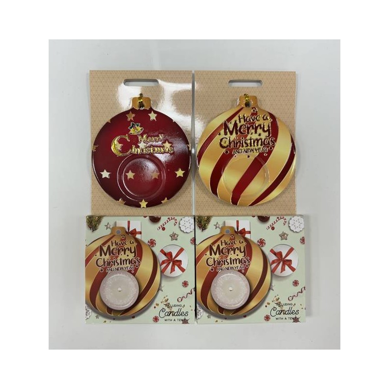 PORTA T-LIGHT PALLINA DI NATALE + 6 T-LIGHT