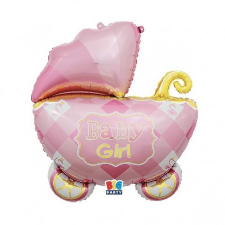 PALLONE MYLAR 88x69cm CARROZZINA ROSA