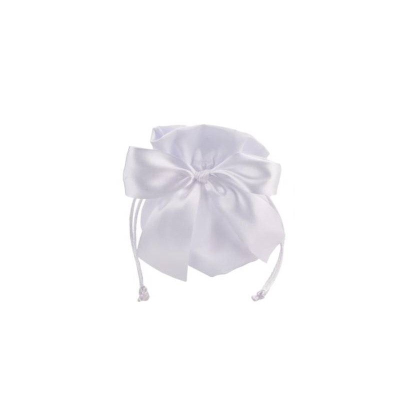 SACCHETTO TONDO C/FIOCCO BIANCO 12pz