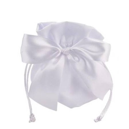 SACCHETTO TONDO C/FIOCCO BIANCO 12pz