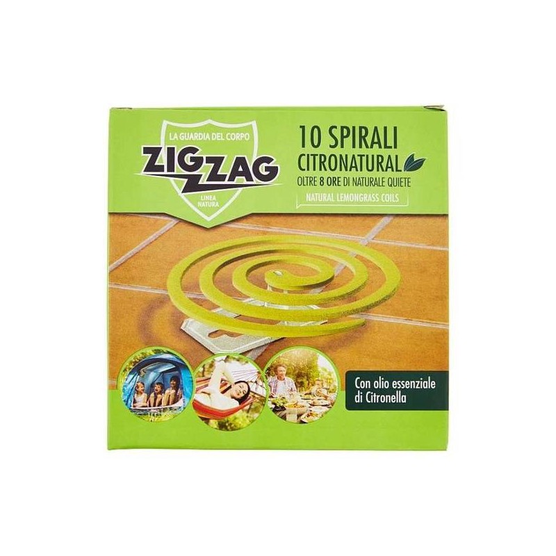 ZIG ZAG SPIRALI x 10 CITRONELLA