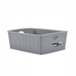 CESTO PVC ELEGANCE HIGH 36x29x13cm STONE GREY L