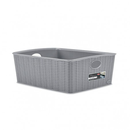 CESTO PVC ELEGANCE HIGH 36x29x13cm STONE GREY L