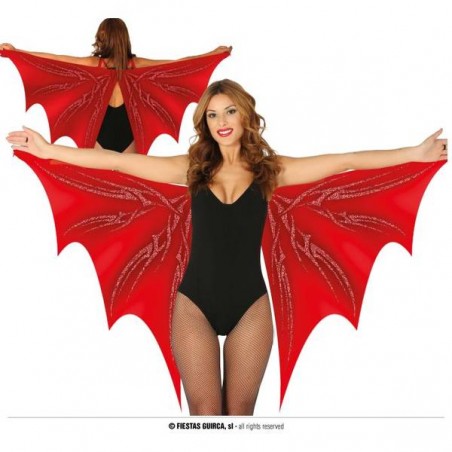 ALI DI PIPISTRELLO IN TESSUTO 170x80cm ROSSE