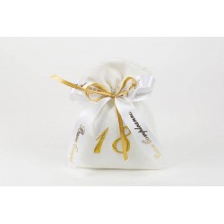 SACCHETTO 10x12cm RICAMATO 18 ANNI ORO 10pz