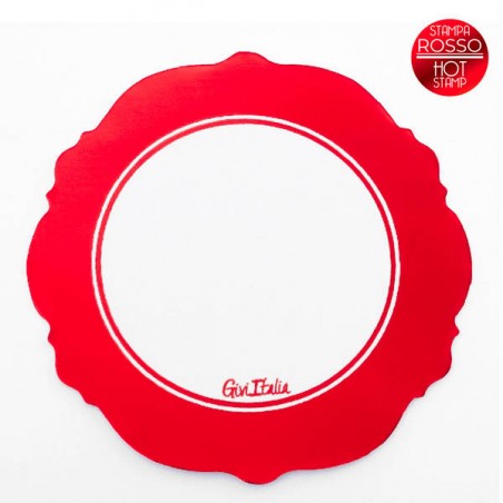 SOTTOBICCHIERI LIBERTY BIANCO/ROSSO 10cm 6pz