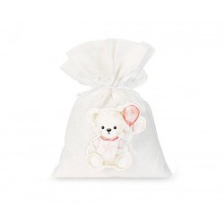 SACCHETTO 10x14cm CON ORSETTO ROSA 12pz