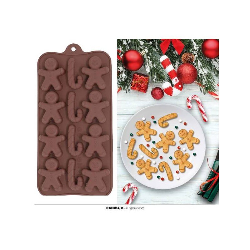 STAMPO IN SILICONE PER 12 BISCOTTI PAN DI ZENZERO