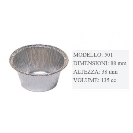TEGLIA ALLUMINIO TONDA MONOPORZIONE ALTA 100PZ 501 CUKI