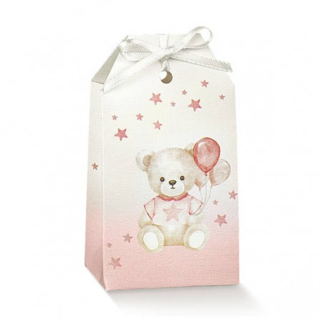 SCATOLA TAG 5,5x3,5x10cm BABY ORSETTO ROSA 10pz