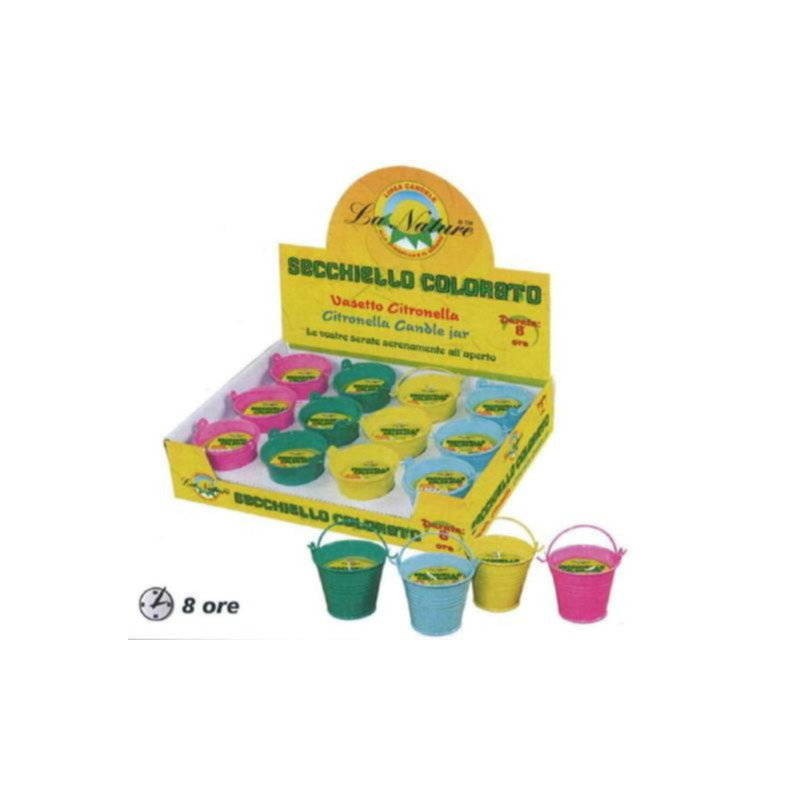 CANDELA CITRONELLA SECCHIELLO COLOR 6cm
