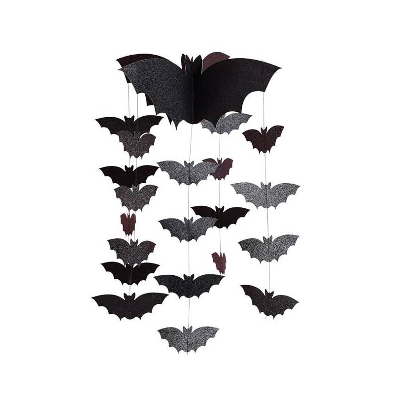 DECORAZIONE DA APPENDERE PIPISTRELLI GLITTER