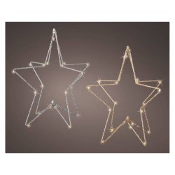 STELLA CON LED ORO/ARGENTO BIANCO CALDO 28x28x28cm INT/EST