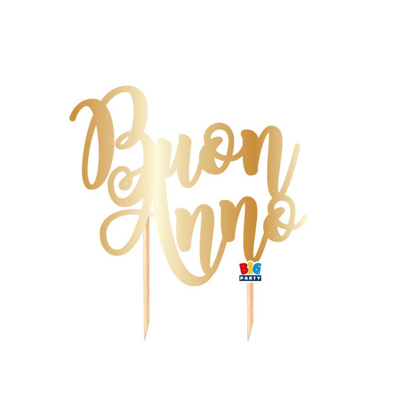 CAKE TOPPER BUON ANNO 20x21cm IN CARTA ORO
