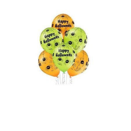 PALLONCINI LATTICE 12 30cm HALLOWEEN SPIDERS 6 pz