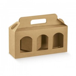 SCATOLA PORTA VASETTI 3 FORI 25x8x12cm AVANA LISCIA 10pz