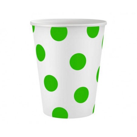 BICCHIERI IN CARTA 250ml POIS VERDE 6pz