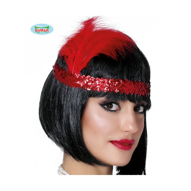 DIADEMA CHARLESTON ROSSO C/PIUMA