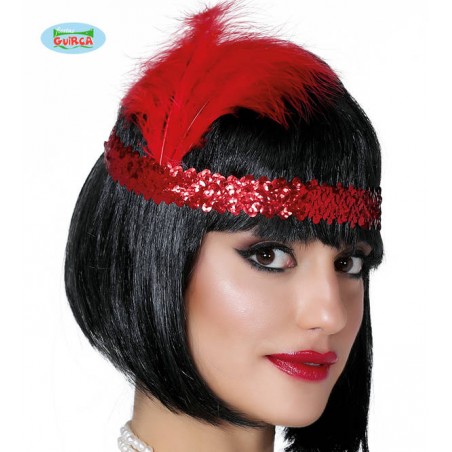 DIADEMA CHARLESTON ROSSO C/PIUMA