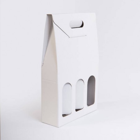 SCATOLA 3 BOTTIGLIE 27x9x38,5cm BIANCO ECO