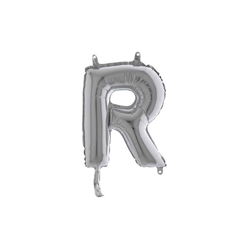 LETTERA R MYLAR SILVER 14 36cm