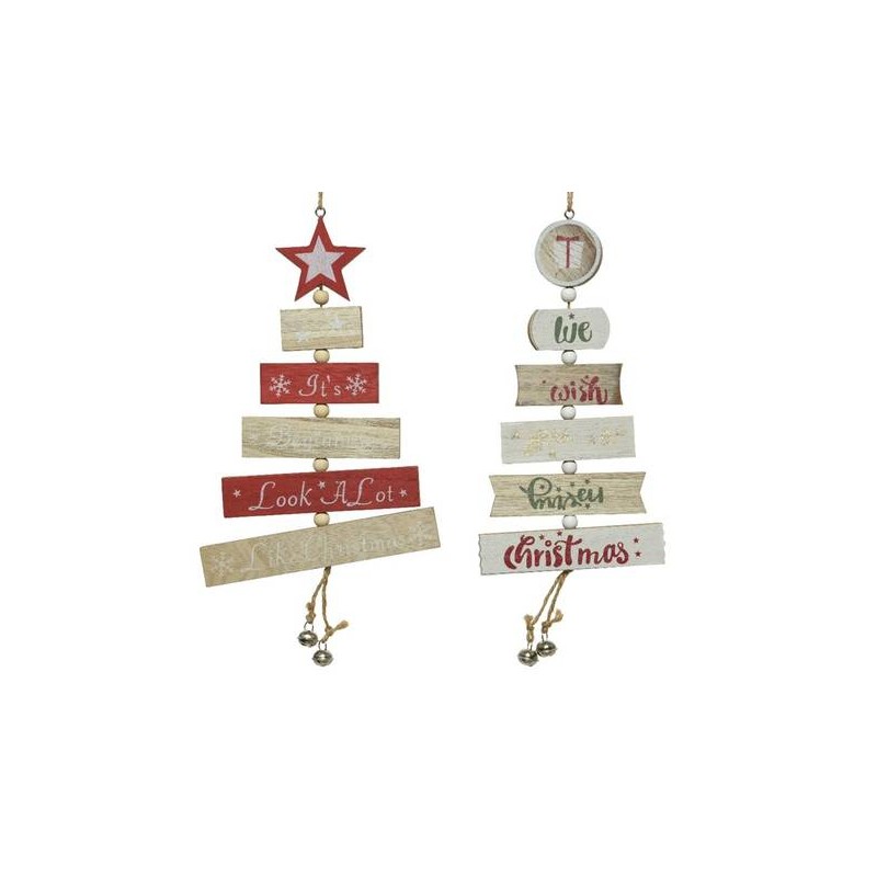 ALBERO IN LEGNO DA APPENDERE C/CAMPANELLE H 20cm