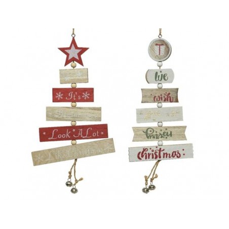 ALBERO IN LEGNO DA APPENDERE C/CAMPANELLE H 20cm