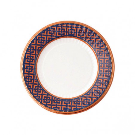 PIATTI BLUE AND ORANGE 21cm 8pz