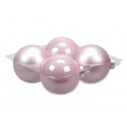 PALLINE VETRO ø100mm ROSA POLVERE 4pz