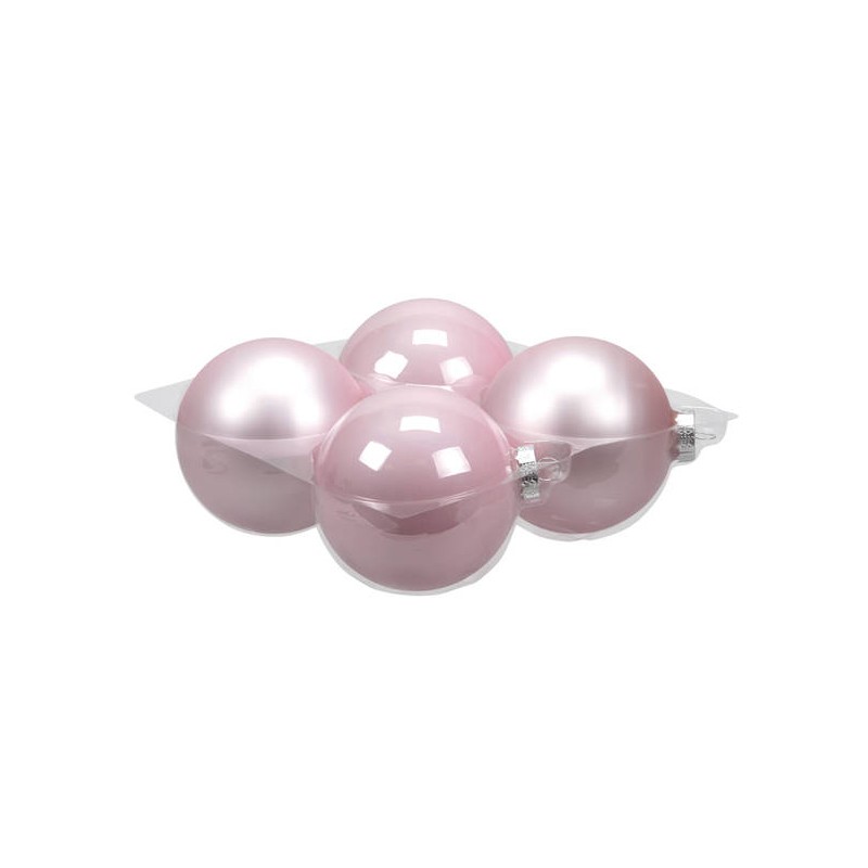 PALLINE VETRO ø100mm ROSA POLVERE 4pz