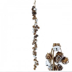 GHIRLANDA CON PIGNE E CAMPANELLE 85cm