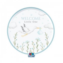 PIATTI ø18 WELCOME LITTLE ONE AZZURRO 6pz