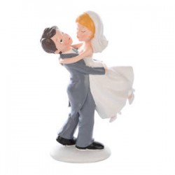 CAKE TOPPER SPOSI ABBRACCIO FELICE H.16,5cm ART.28510