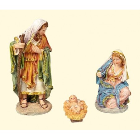 NATIVITA' IN RESINA 16cm COLOR ORO SET 3pz