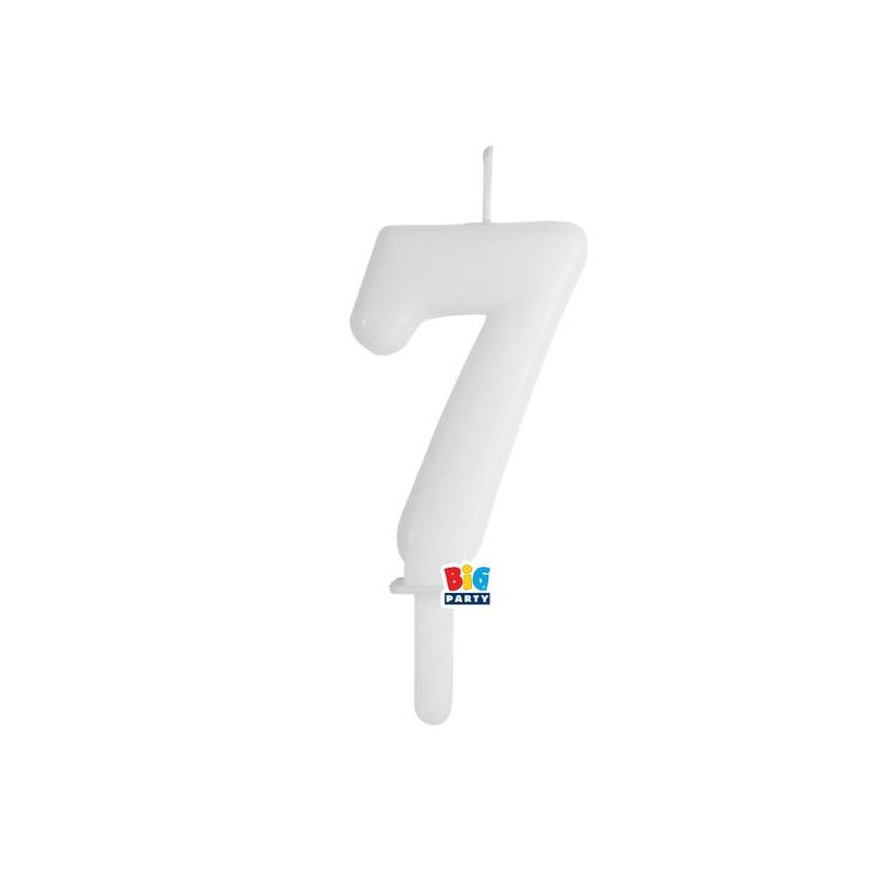 CANDELINA NUMERO 7 TINY PLUMP BIANCO 7cm