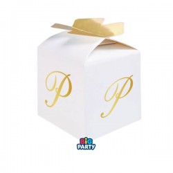 SCATOLINA CUBETTO PORTACONFETTI 5x7x5cm LETTERA P 10pz