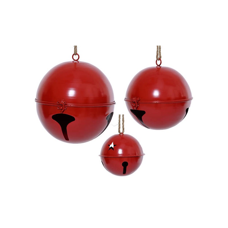 CAMPANELLE IN METALLO ROSSO ø24,5cm 3pz