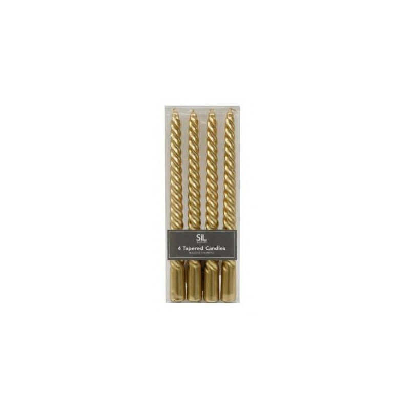 CANDELA STELO TWIST ORO 4pz