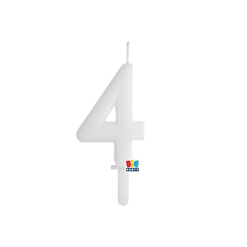 CANDELINA NUMERO 4 TINY PLUMP BIANCO 7cm