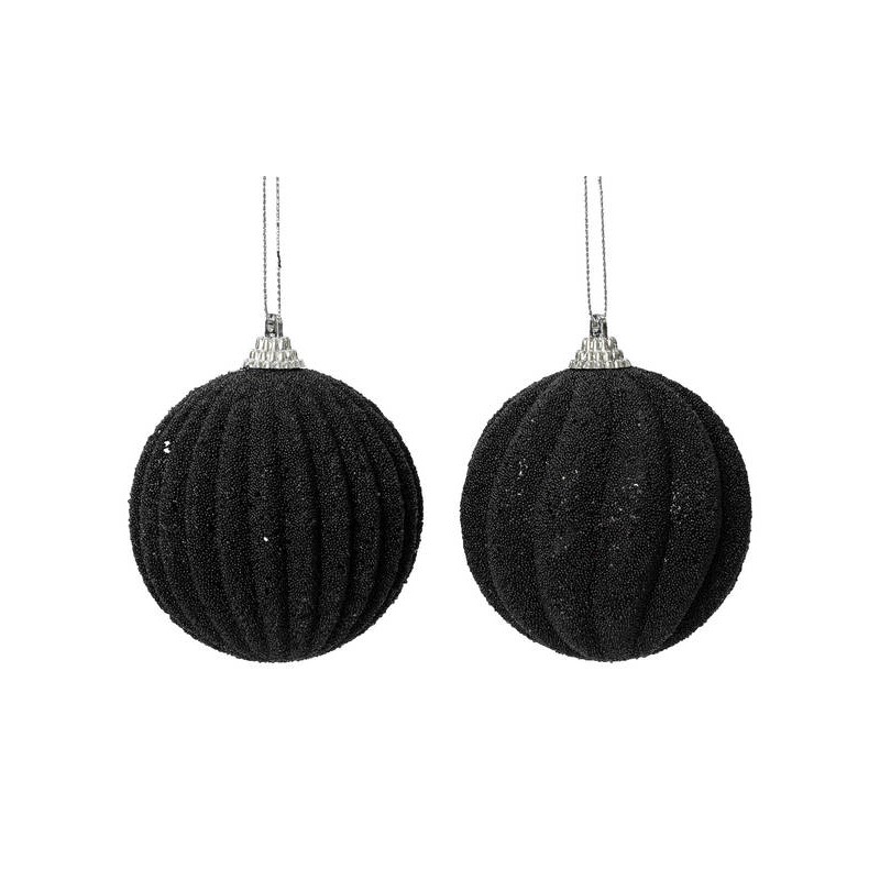 PALLINA FOAM GLITTERATA ø8cm NERO