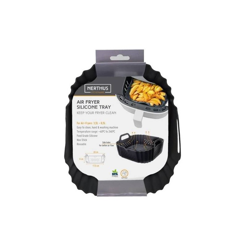 VASCHETTA SILICONE FORATA PER FRIGGITRICE AD ARIA 17,5x6cm